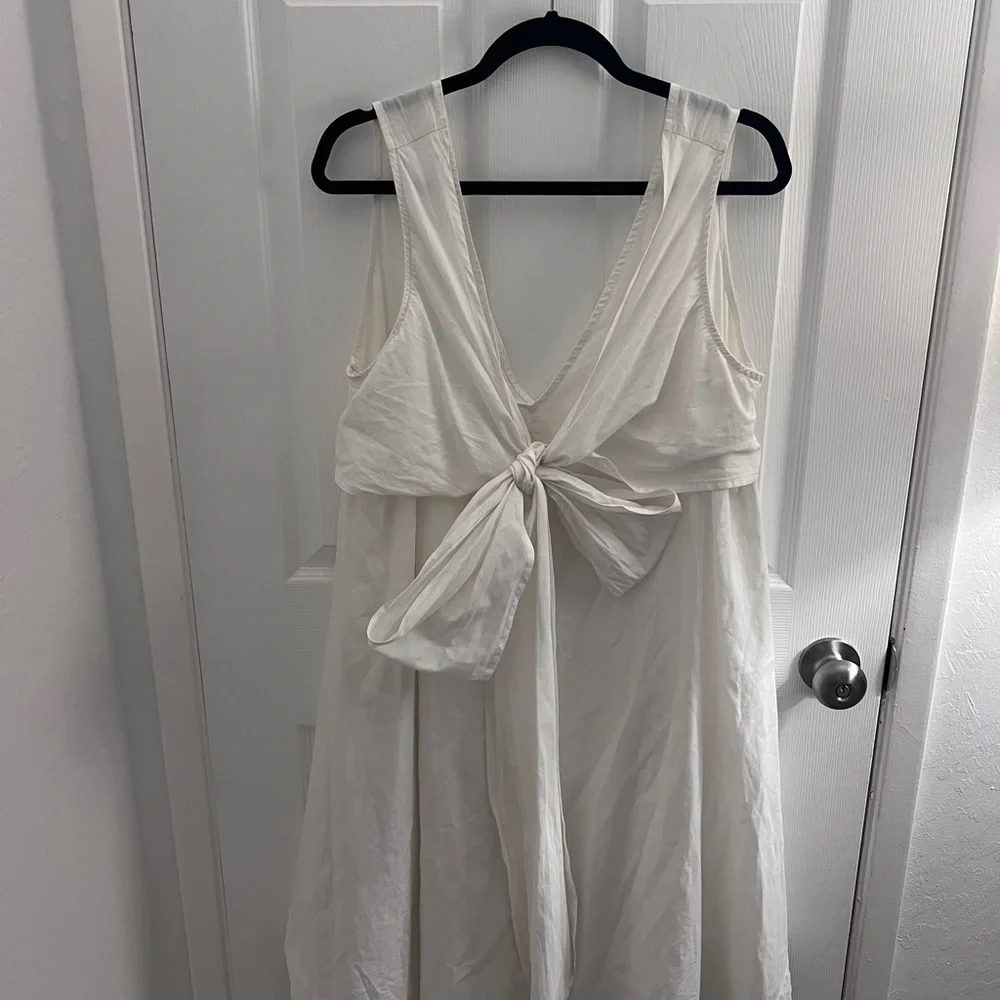 Free People White Tie-Front Sundress‎